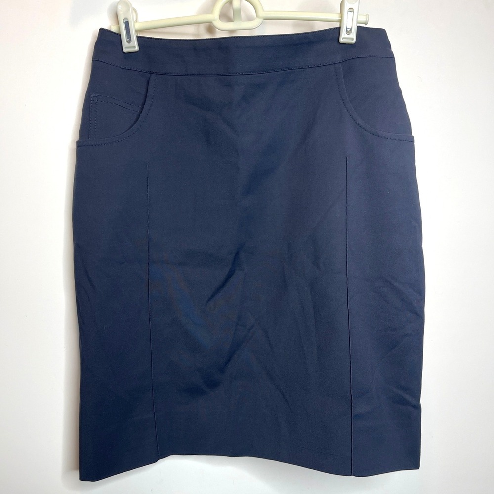 Akris Navy Blue Pencil Skirt Quiet Luxury‎